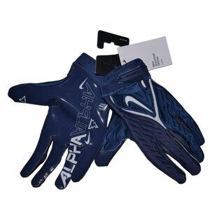 RARE Nike Superbad NFL ISSUED Football Gloves 3XL Navy Blue/White Padded NWT